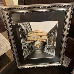***Bridge Of Sighs In Venice Italy Framed Original Hand-Colored Photograph***